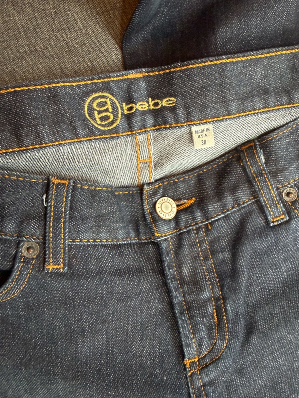 Vintage Y2K BEBE Jeans | Dark Wash  | Rhinestone Logo | Size 30 - Picture 3 of 5